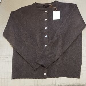 Quince Dark Brown Cardigan Sweater